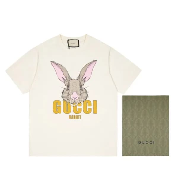 구찌 남성 크루넥 화이트 반팔티 - Mens White Tshirts - guc04649x - 1