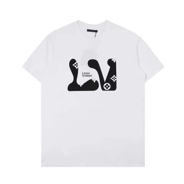 루이비통 남성 크루넥 화이트 반팔티 - Mens White Tshirts - lou0405… - 1