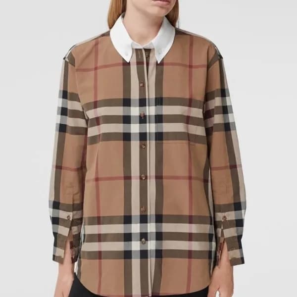 버버리 여성 클래식 카멜 셔츠 - Womens Camel Tshirts - bur04263… - 1