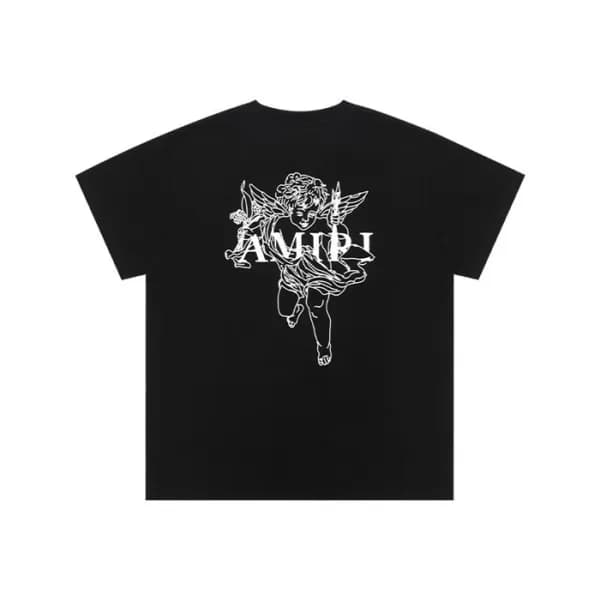 아미리 남성 블랙 크루넥 반팔티 - Mens Black Tshirts - amr0347x - 1