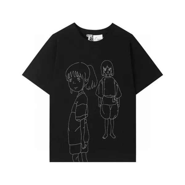 로에베 남성 이니셜 블랙 반팔티 - Mens Black Tshirts - loe0587x - 1