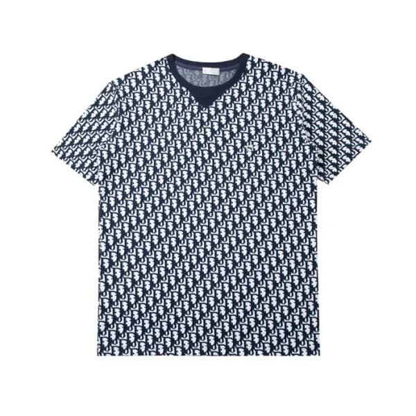 디올 남성 크루넥 네이비 반팔티 - Mens Navy Tshirts - dio01760x - 1