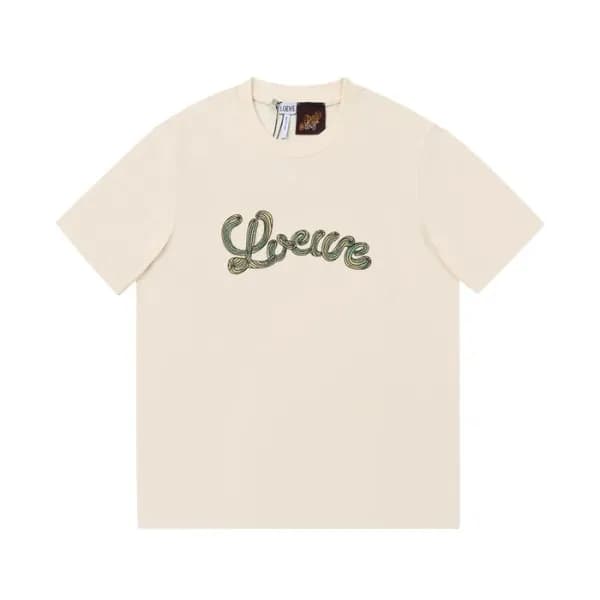로에베 남성 이니셜 아이보리 반팔티 - Mens Ivory Tshirts - loe0602… - 1