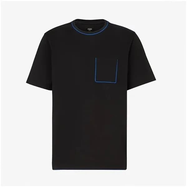 펜디 남성 블랙 크루넥 반팔티 - Mens Black Tshirts - fen01212x - 1