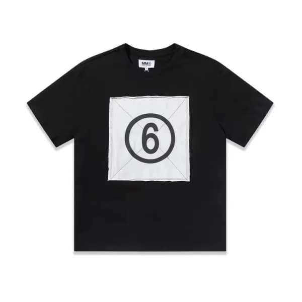 메종마르지엘라 남/녀 크루넥 블랙 반팔티 - Unisex Black Tshirts - ma… - 1