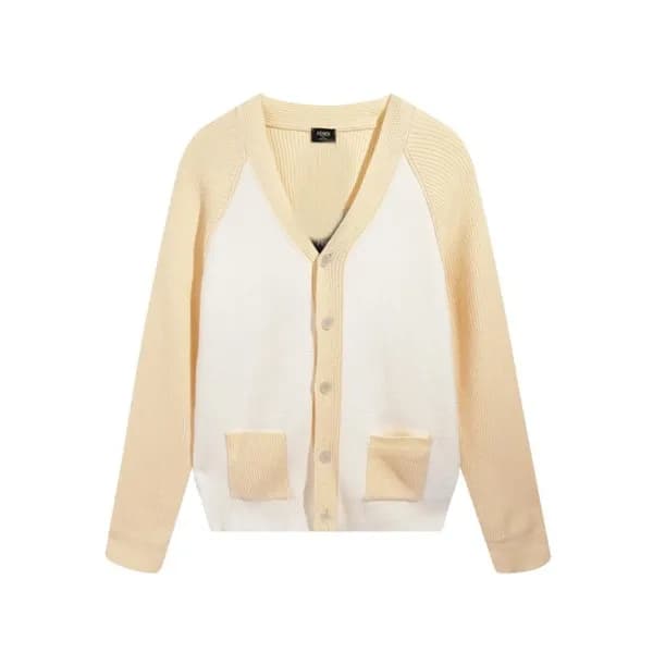 펜디 남성 브이넥 아이보리 가디건 - Fendi Mens Ivory Cardigan - f… - 1