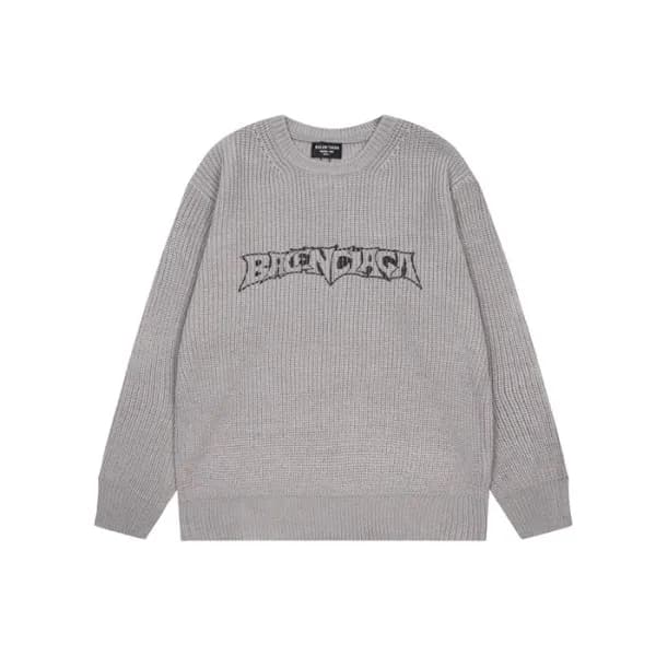 발렌시아가 남성 그레이 크루넥 니트 - Balenciaga Mens Gray Knits -… - 1