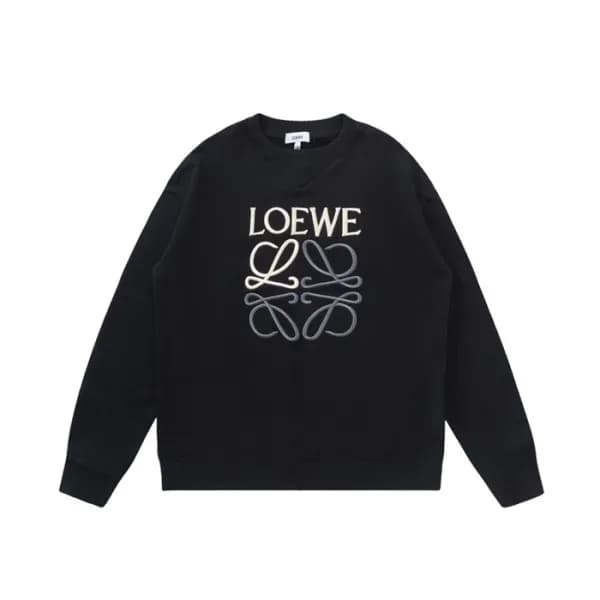 로에베 남성 클래식 블랙 맨투맨 - Loewe Mens Black Tshirts - loe… - 1