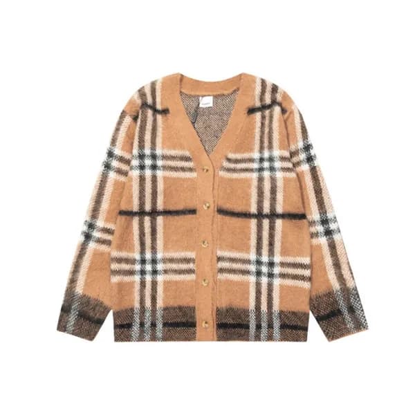 버버리 남성 브이넥 베이지 가디건 - Burberry Mens Beige Cardigan … - 1