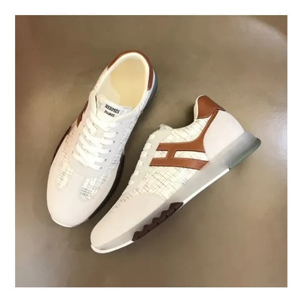 에르메스 남성 카멜 스니커즈 - Hermes Mens Camel Sneakers - he5… - 1