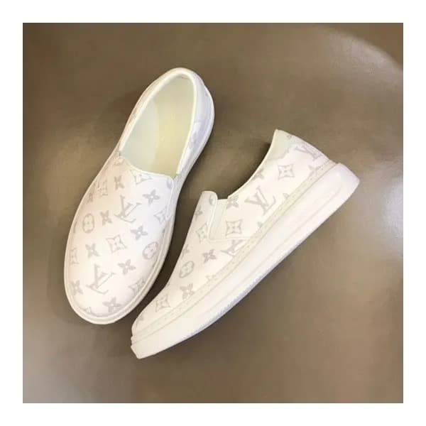 루이비통 남성 모던 화이트 로퍼 - Louis vuitton Mens White Loafe… - 1