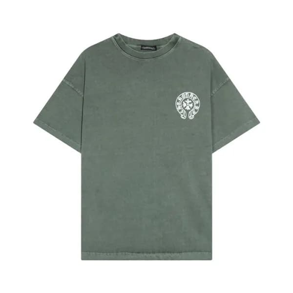 크롬하츠 남성 그린 크루넥 반팔티 - Chrom Hearts Mens Green Short… - 1