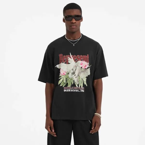 리프리젠트 남성 블랙 크루넥 반팔티 - Represent Mens Black Tshirts… - 1