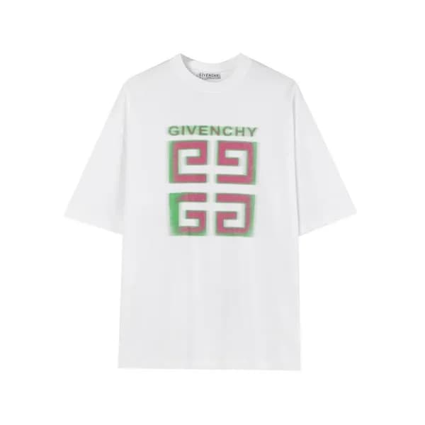 지방시 남성 크루넥 화이트 반팔티 - Givenchy Mens White Short Sle… - 1