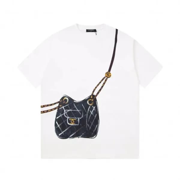 샤넬 남/녀 크루넥 화이트 반팔티 - Chanel Unisex White Tshirts -… - 1
