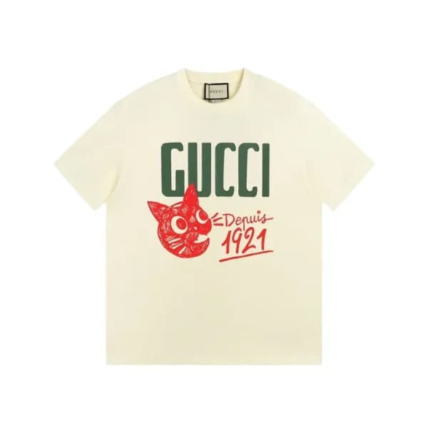 구찌 남/녀 아이보리 크루넥 반팔티 - Gucci Unisex Ivory Short sle… - 1