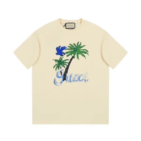 구찌 남/녀 아이보리 크루넥 반팔티 - Gucci Unisex Ivory Short sle… - 1