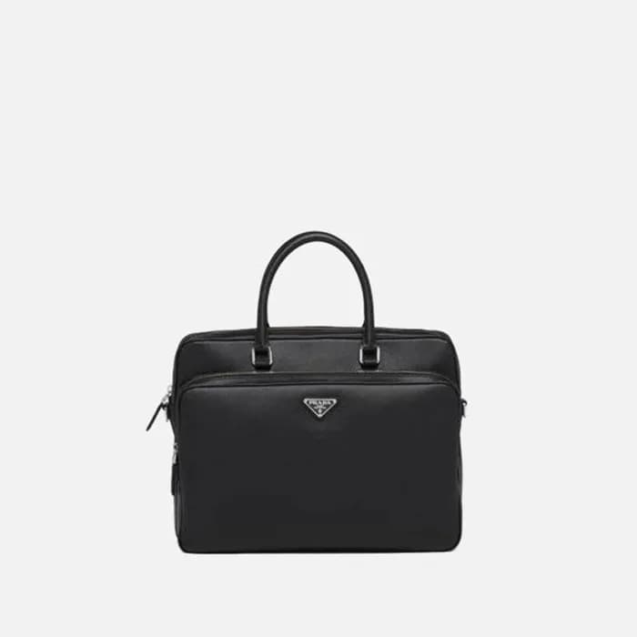 프라다 남성 사피아노 브리프케이스 【매장-410만원대】 - Prada Mens Black … - 1