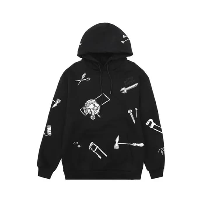 루이비통 남성 블랙 후드티 - Louis vuitton Mens Black Hoodie -… - 1