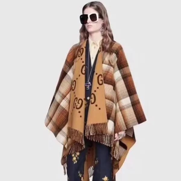 구찌 여성 카멜 양면 판쵸 - Gucci Womens Camel Pancho - gu108… - 1
