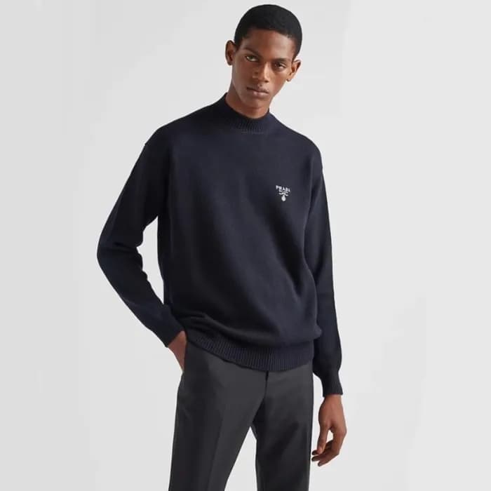 프라다 남성 크루넥 블랙 스웨터 - Prada Mens Black Sweaters - pr… - 1