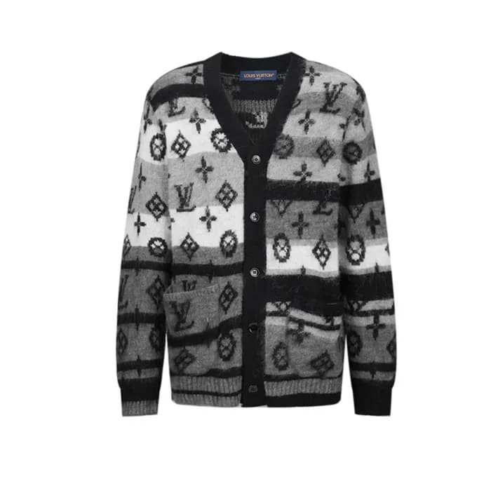 루이비통 남성 브이넥 그레이 가디건 - Louis vuitton Mens Gray Card… - 1