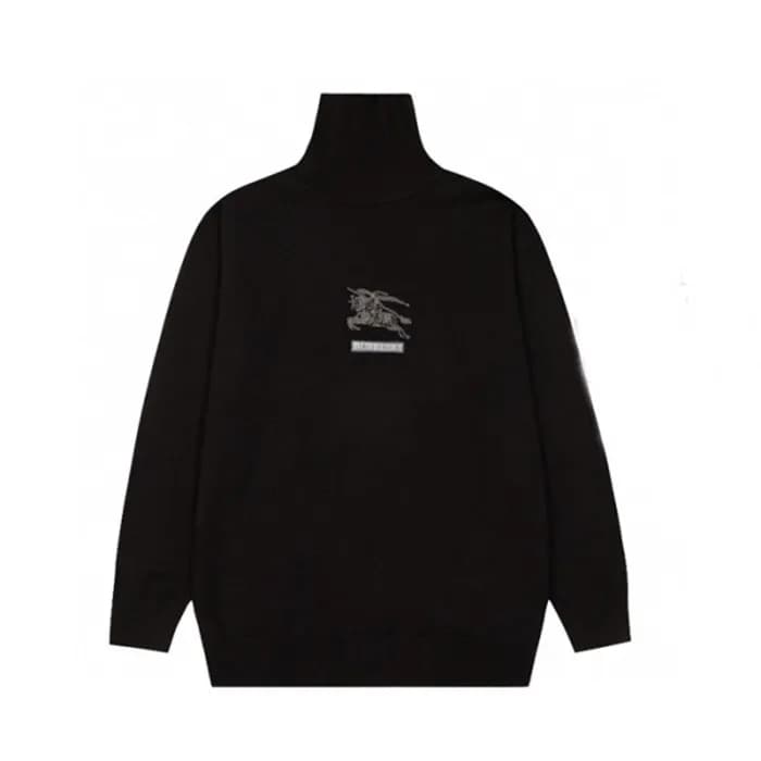 버버리 남성 블랙 터틀넥 스웨터 - Burberry Mens Black Sweaters -… - 1