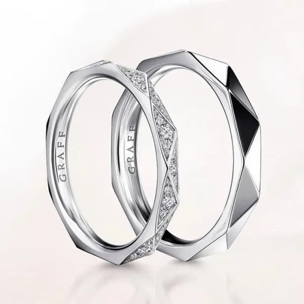 그라프 남/녀 화이트 골드 반지 - Graff Unisex White-gold Ring -… - 1