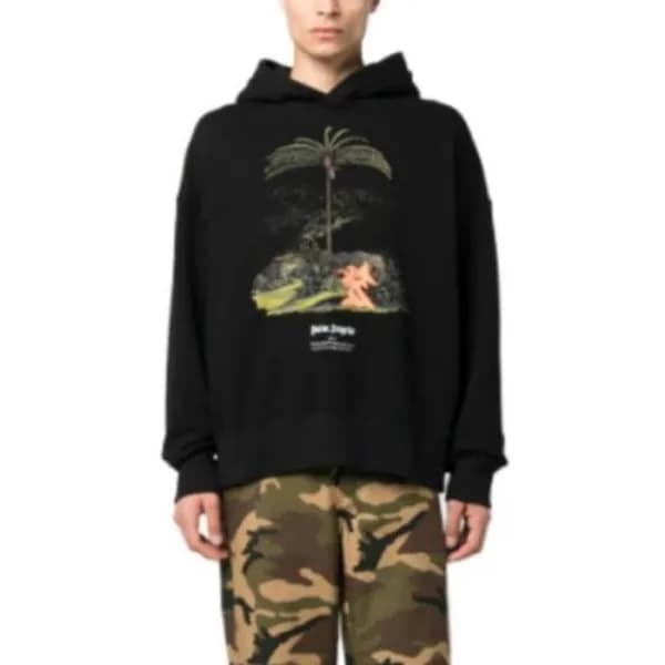 팜 엔젤스 남성 블랙 후드티 - Palm Angels Mens Black Hoodie - … - 1