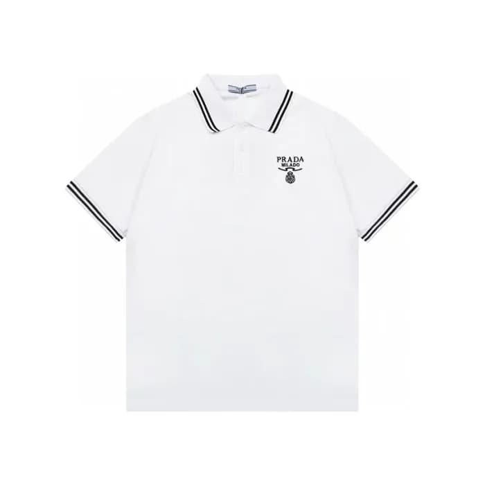 프라다 남성 화이트 폴로 반팔티 - Prada Mens White Polo Tshirts … - 1