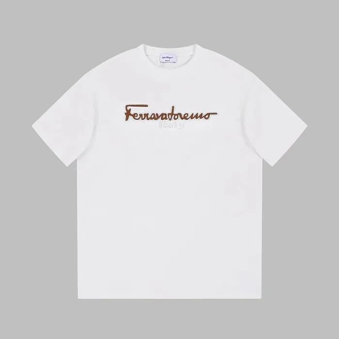 페라가모 남성 화이트 반팔티 - Ferragamo Mens White Tshirts - f… - 1