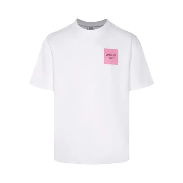 베트멍 남/녀 화이트 반팔 티셔츠 - Vetements Unisex Over Size Ts… - 1