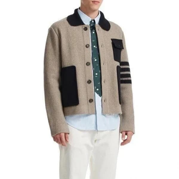 톰브라운 남성 폴로 니트 - Thom Browne Mens Polo Knits - thc1… - 1
