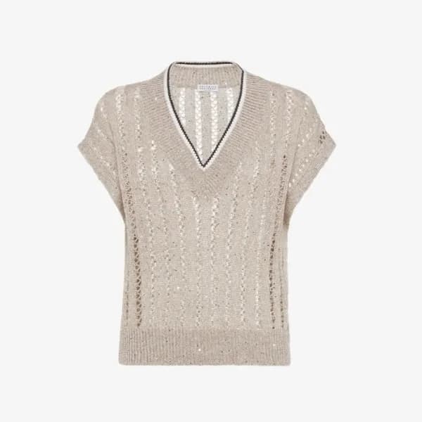 브루넬로쿠치넬리 여성 브이넥 베스트 - Brunello Cucinelli Womens V-… - 1
