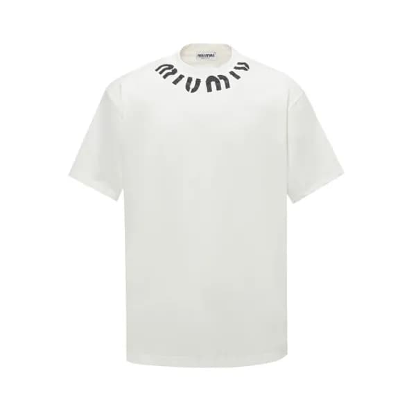 미우미우 남성 라운드 반팔 티셔츠 - Miumiu Mens Round Tshirt - mi… - 1