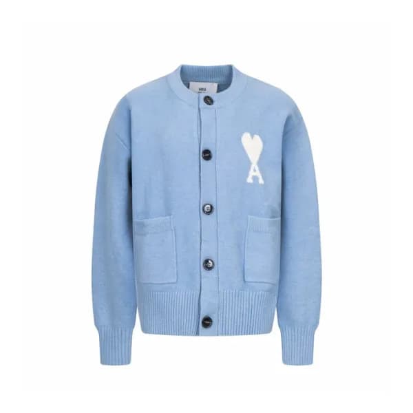 아미 남/녀 브이넥 가디건 - Ami Unisex V-neck Cardigan - amc9… - 1