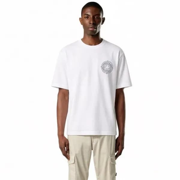 스톤아일랜드 남성 라운드 반팔 티셔츠 - Stone Island Mens Round Tsh… - 1