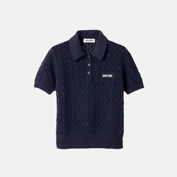 미우미우 여성 폴로 티셔츠 - Miumiu Womens Polo Tshirt - mic15… - 1