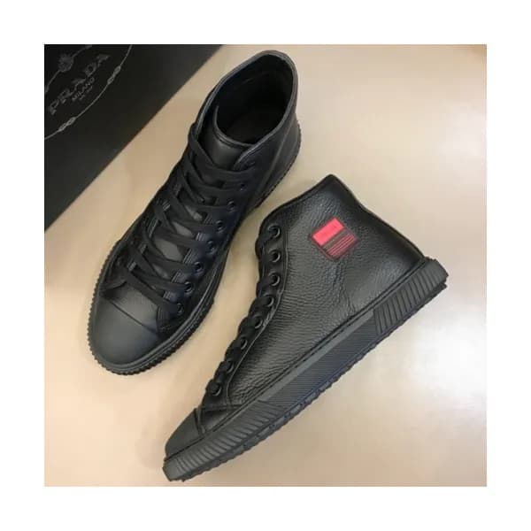 PRADA 2018 MENS LEATHER ACE ANKLE SKEAKERS - 프라다 남… - 1