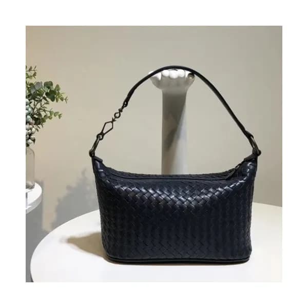 Bottega Veneta Leather Navy Tote Shoulder Bag,27cm… - 1
