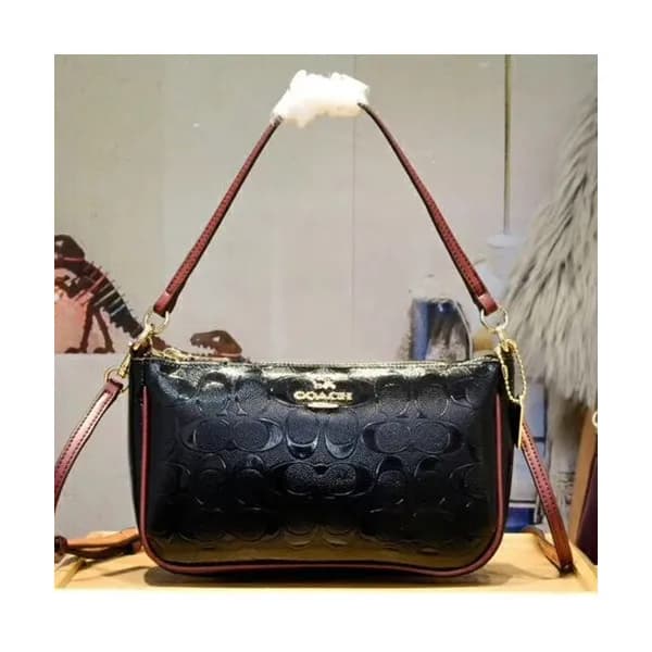 Coach Leather Tote Shoulder Bag,22cm - 코치 레더 토트 숄더… - 1