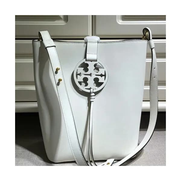 Tory Burch Miller Leather White Hobo Shoulder Bag,… - 1