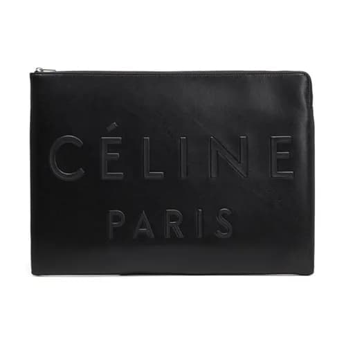 Celine Logo 2018 Leather Clutch Bag,34CM - 셀린느 로고 … - 1