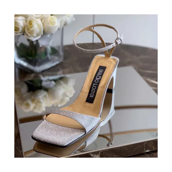 Sergio Rossi 2019 Ladies Gliiter Leather Sandal- … - 1