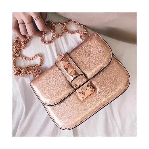 Valentino 2019 Leather Rockstud Box Shoudler Cross… - 1