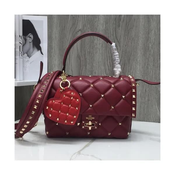 Valentino 2019 Leather Ruckstud Tote Shoudler Bag,… - 1
