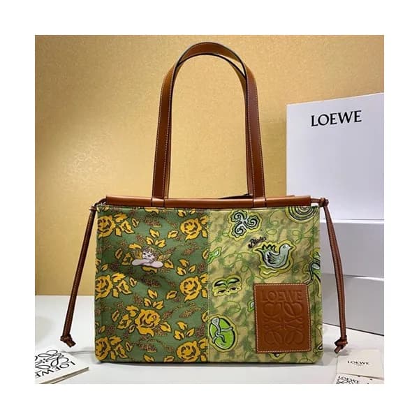 Loewe 2019 Canvas & Leather Tote Bag, 35CM - 로에베 2… - 1