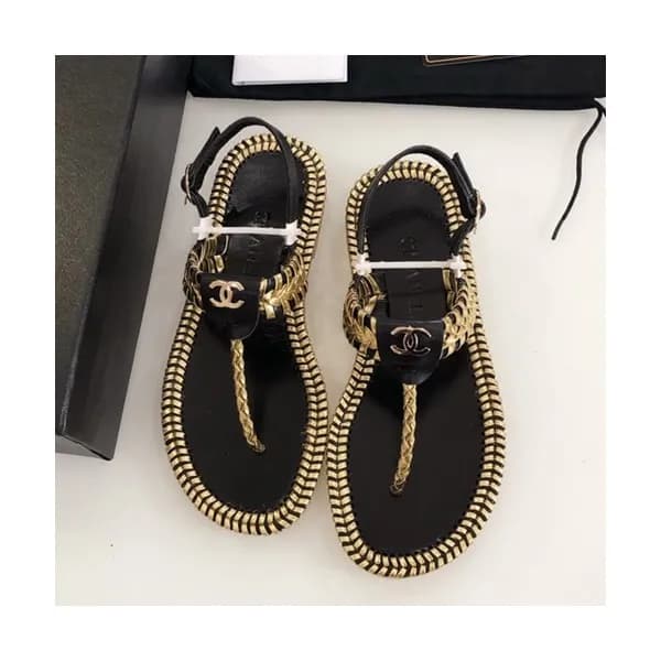 Chanel 2019 Ladies Leather Sandal - 샤넬 2019 여성용 레더… - 1