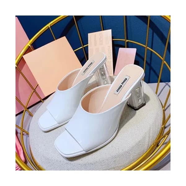 Miumiu 2019 Ladies Leather High Heel Slipper - 미우미… - 1