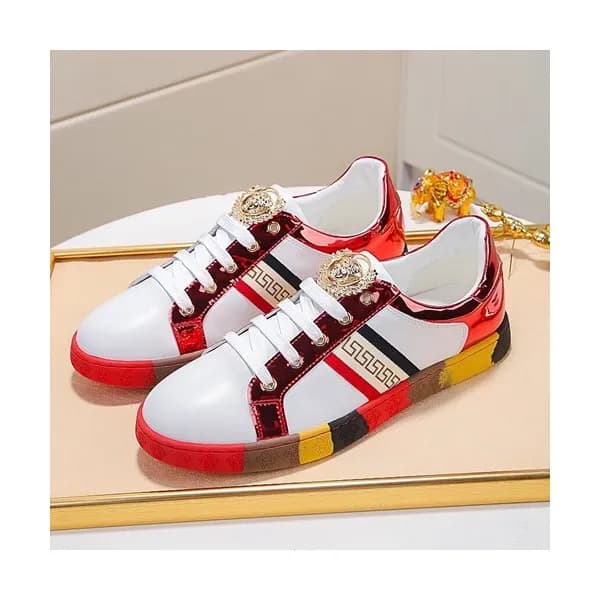 Versace 2019 Mens Leather Sneakers - 베르사체 2019 남성용… - 1